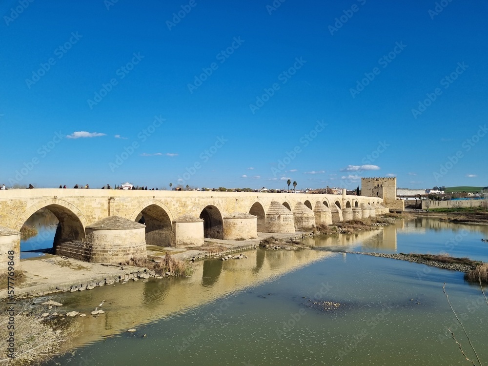 Cordoba, Spain; 28th February 2023: the Roman bridge in Cordoba