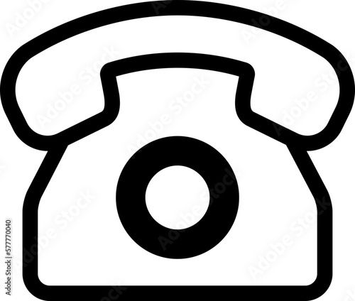 Analog telephone flat outline icon