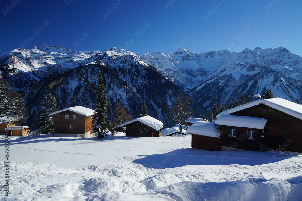 Der Winter in der Schweiz Swiss Alps