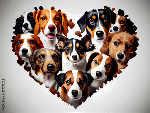 the dog is inscribed in the heart. love for dogs. ai generated