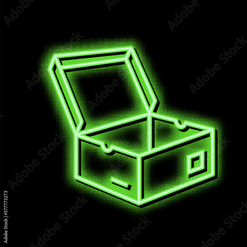 men shoes box neon glow icon illustration