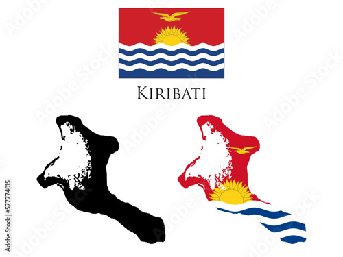 kiribati flag and map illustration vector photo