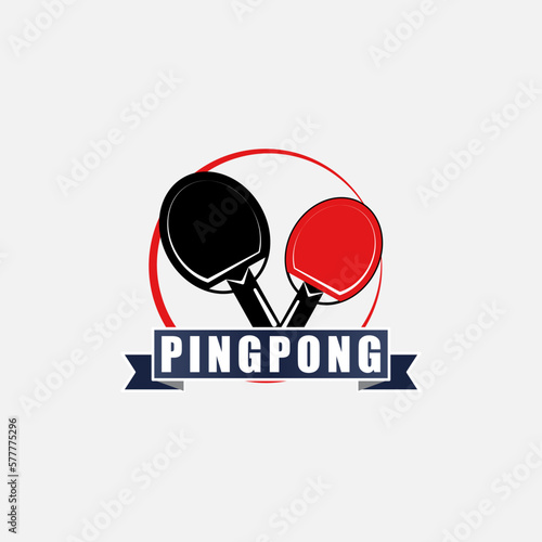 Table Tennis Logo Design Template. Vector Illustration.