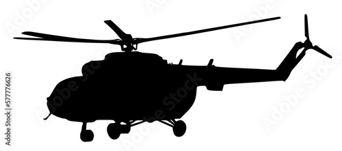 Billede på lærred helicopter silhouette vector illustration