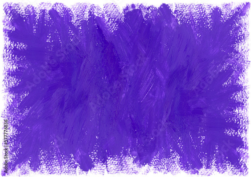 Obraz na płótnie Abstract violet painting background with place for text. Brushstrokes of Very Peri trendy color paint on textured horizontal white canvas. Inspired by )Pantone( new color of the year 2022. w salonie