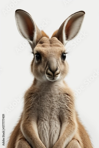 cute adorable kangaroo facing front generative AI © legendexpert