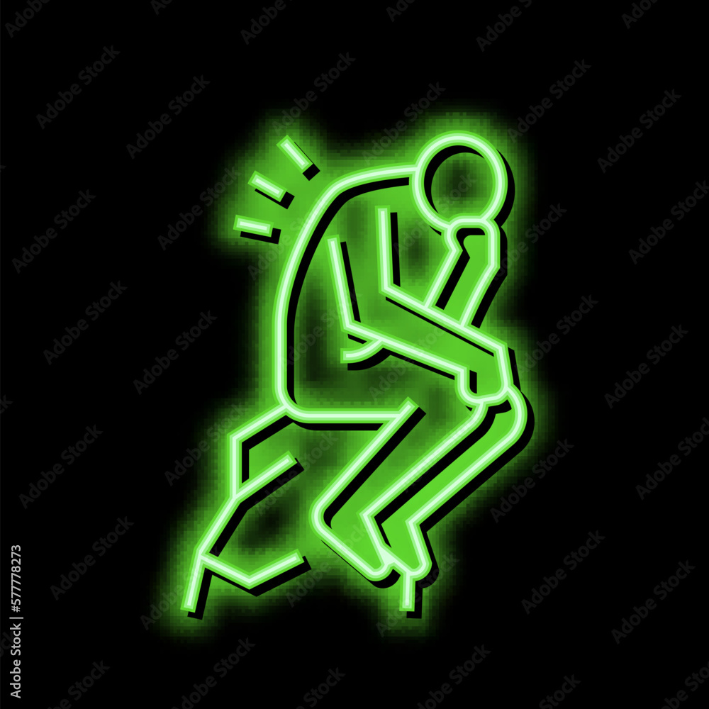 Fotografie thinker philosophy neon glow icon illustration