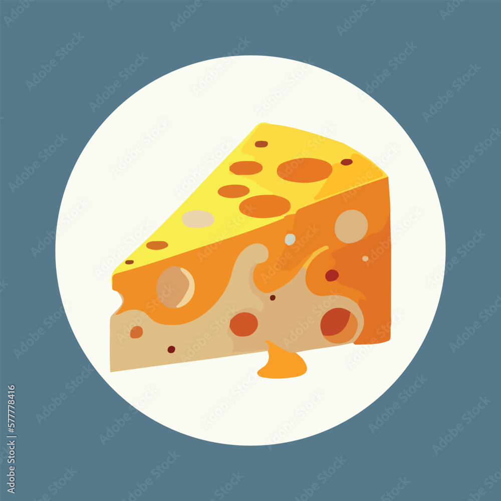 Cheese cartoon style flat vector illustration