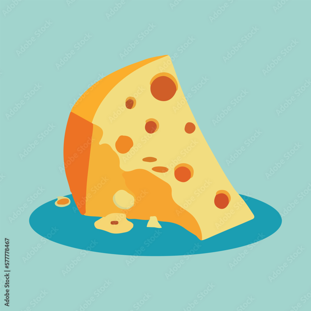 Cheese cartoon style flat vector illustration Cheese cartoon style flat vector illustration