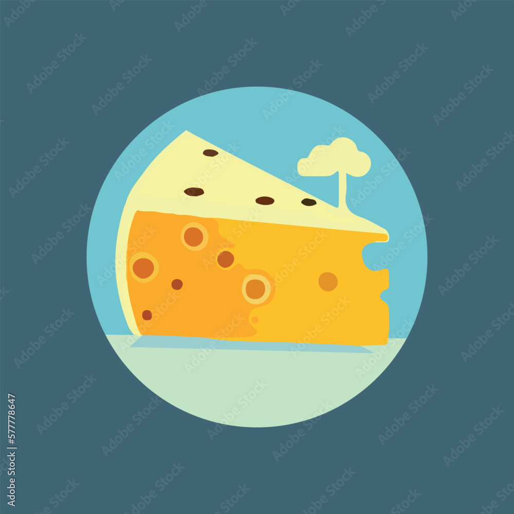 Cheese cartoon style flat vector illustration Cheese cartoon style flat vector illustration