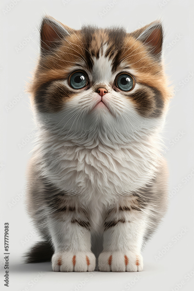 cute adorable cat facing front generative AI