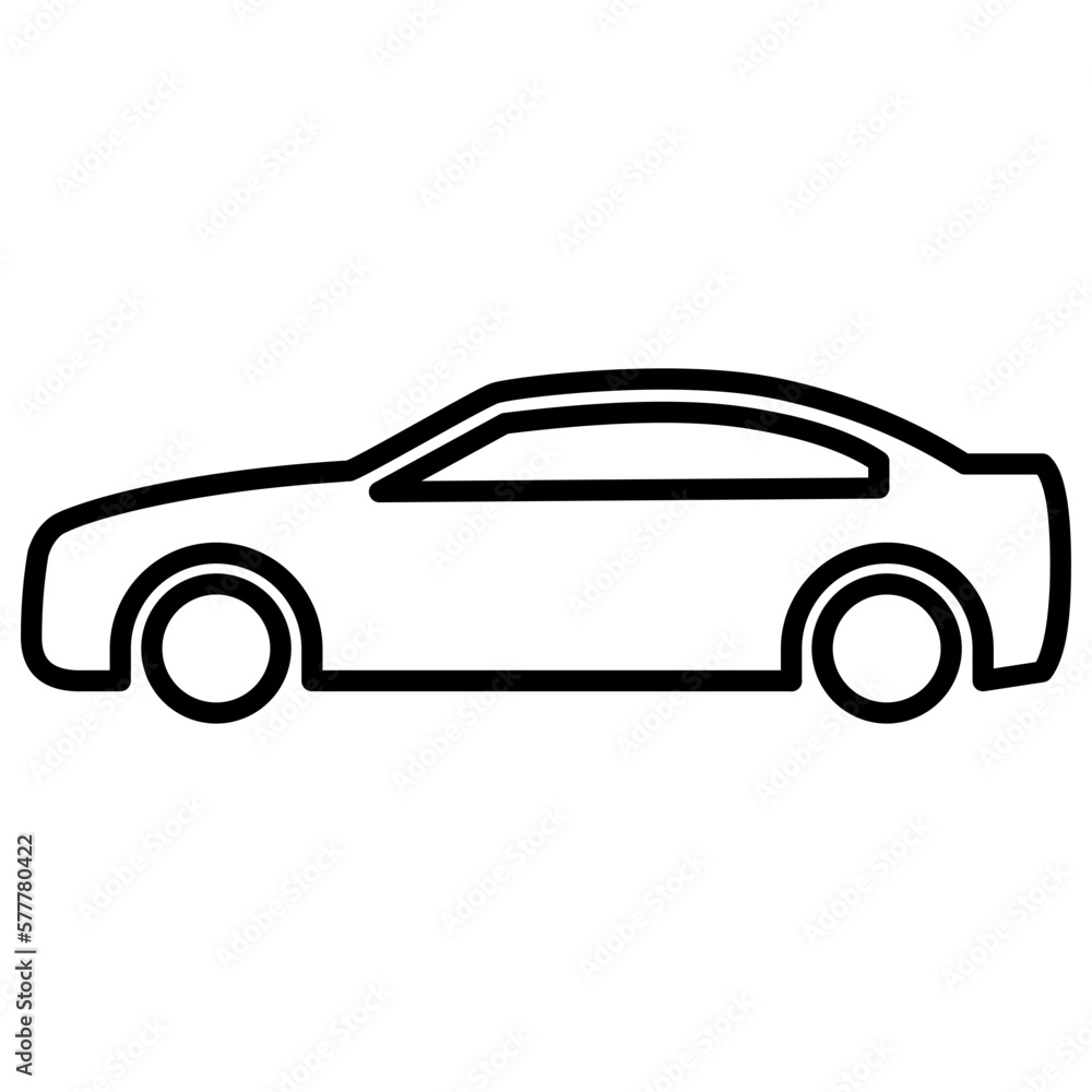 Car outline icon. Car parts icon