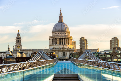 St Paul's Cathedral and Millennium Bridge in London