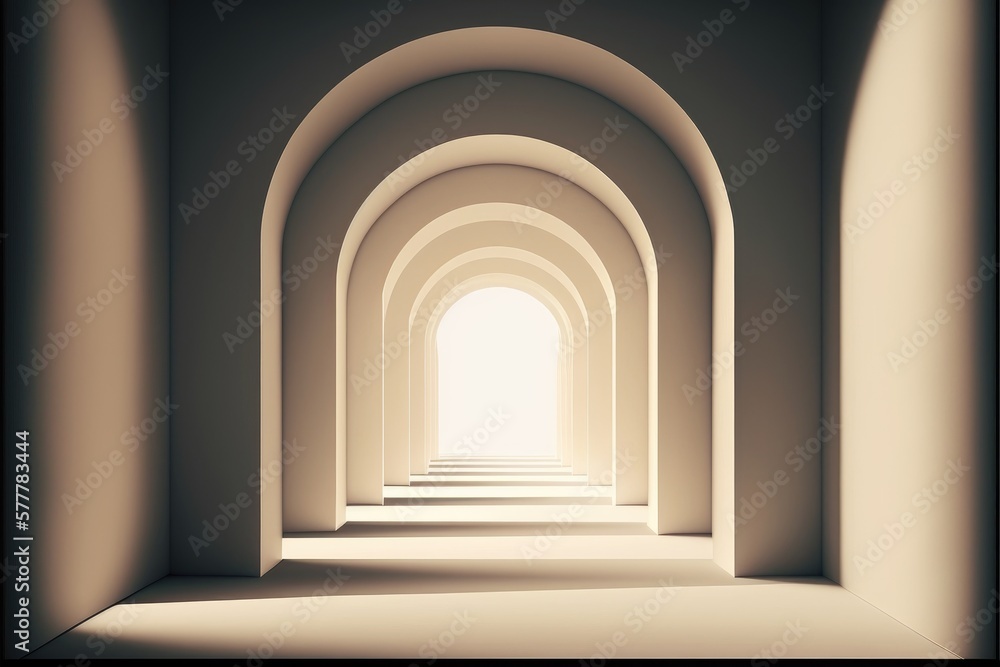 3d illustration of a corridor with light coming from the end. 3d illustration of a corridor with light coming from the end.