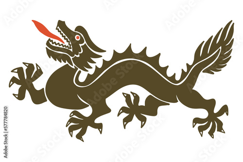 Chinese Zodiac Animals Papercutting - china dragon vector illustration
