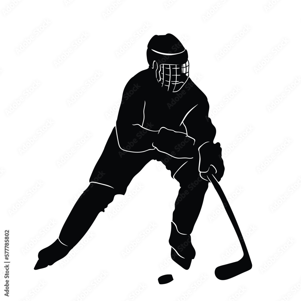 Fototapeta premium ice hockey player silhouette