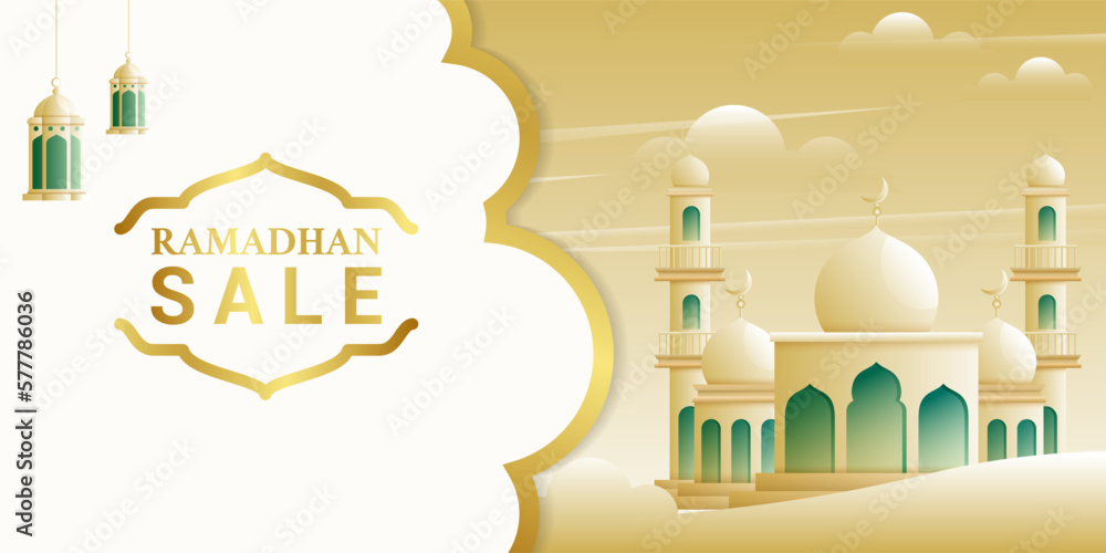 Fototapeta premium eid background with mosque