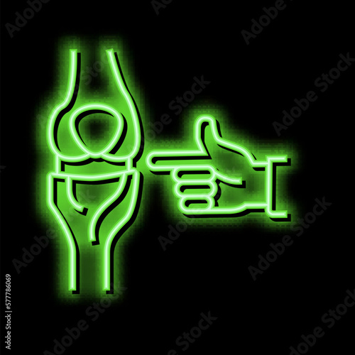 knee-joint radiology neon glow icon illustration