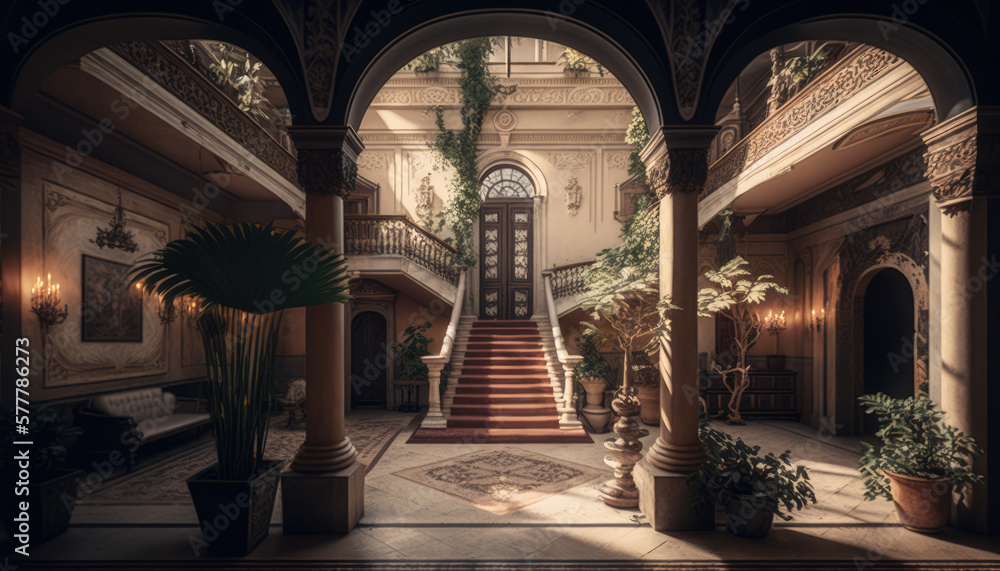Obraz premium Elegant Luxury at the Hotel Bar - A Refined Night of Cocktails and Luxury - ai generative