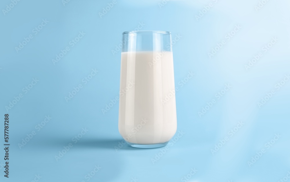 Close Glass with milk on blue background Close Glass with milk on blue background