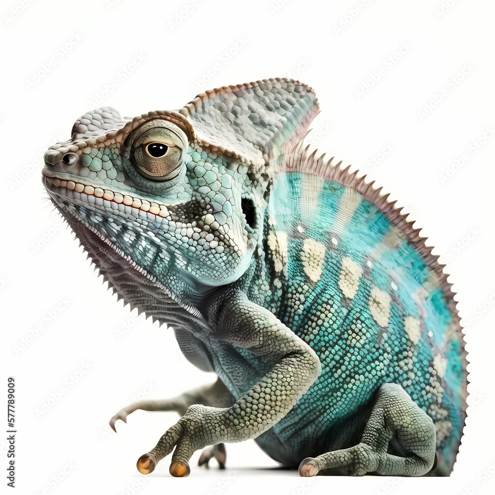 Fototapeta premium Chameleon Close Up. Generative AI