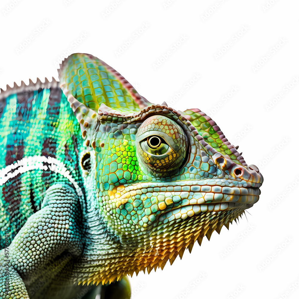 Fototapeta premium Chameleon Close Up. Generative AI