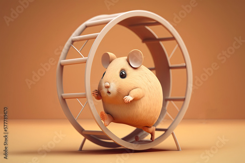 Cute Carton Hamster Running...