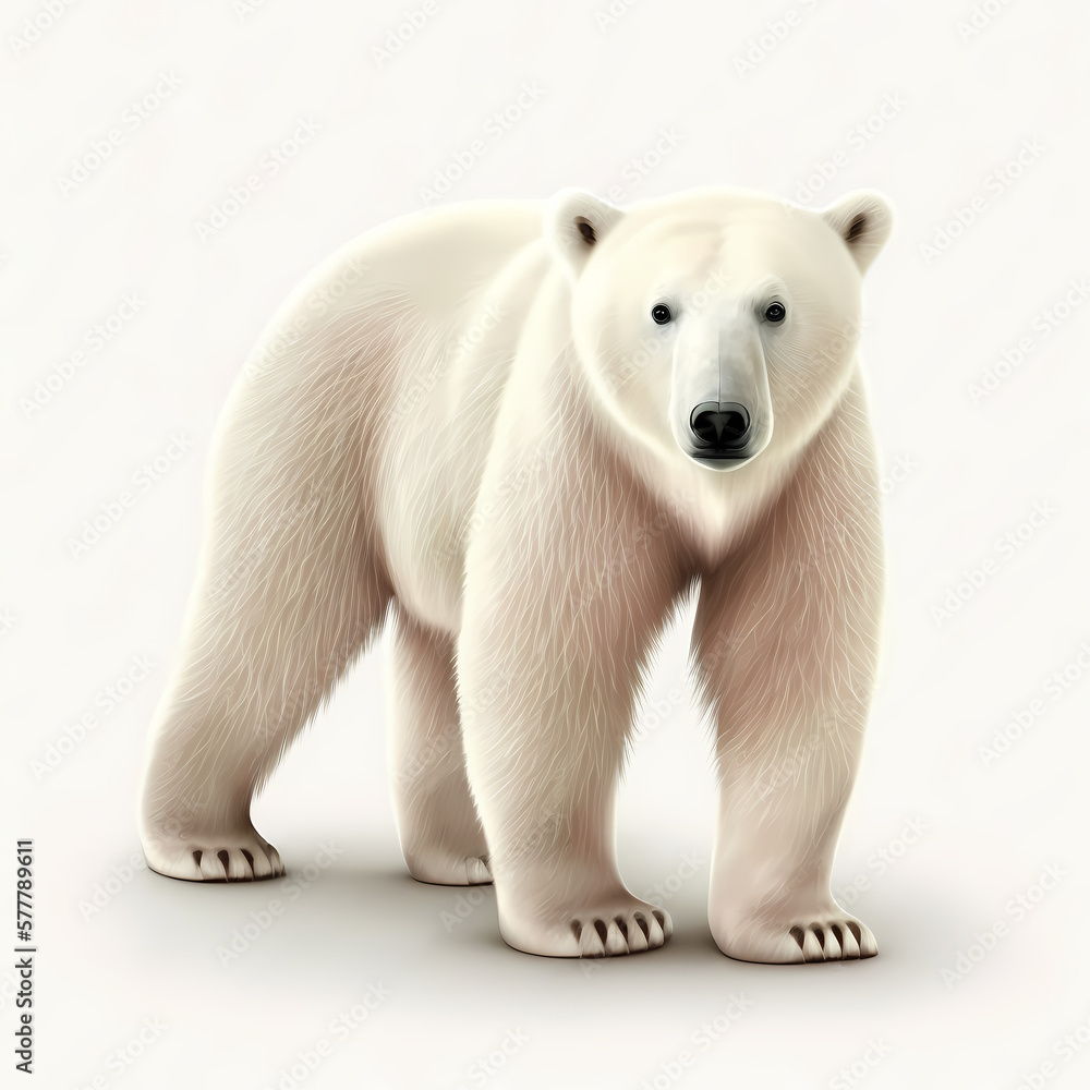 Polar bear isolated white. Generative AI Polar bear isolated white. Generative AI