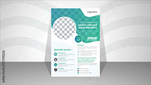 Corporate Modern Business Flyer Template Geometric shape A4,creative.