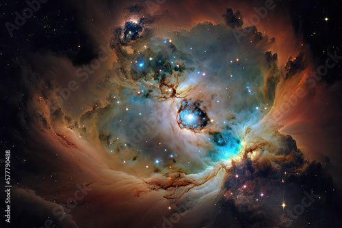 Nebula with stars Generative AI