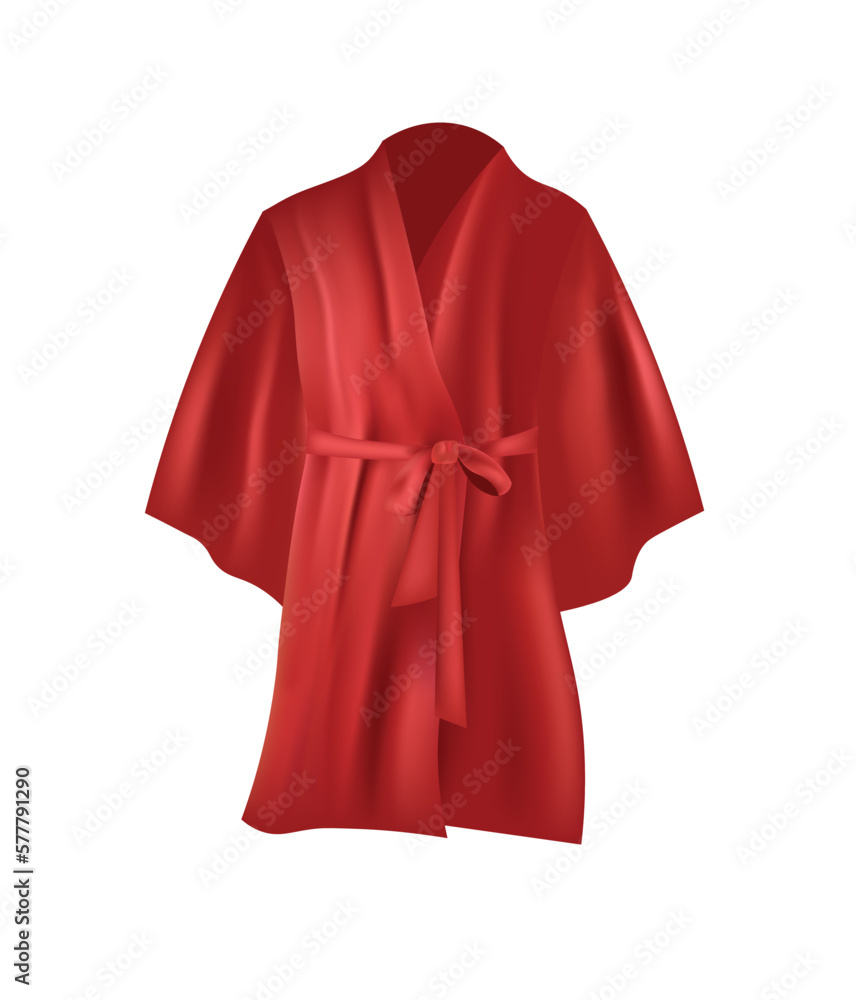 Red silk bathrobe. vector illustration Red silk bathrobe. vector illustration