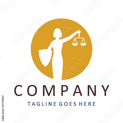 Vector law logo on which an abstract image