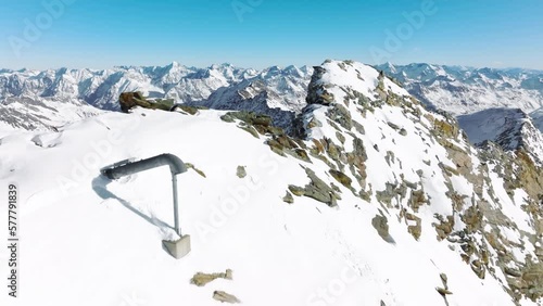 Aerial view of the Tiefenbach and Rettenbach glacier ski areas in Sölden, Austria. photo