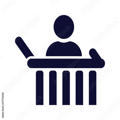 law witness box and witness icon