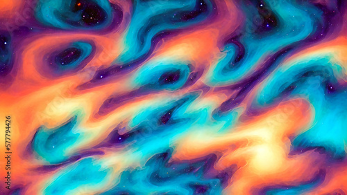 beautiful universe space psichedelic neon nebula sky background new quality universal joyful colorful stock image illustration wallpaper design, Generative AI