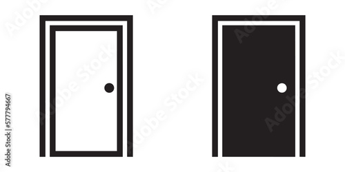 ofvs331 OutlineFilledVectorSign ofvs - door vector icon . closed sign . handle . isolated transparent . black outline and filled version . AI 10 / EPS 10 / PNG . g11671
