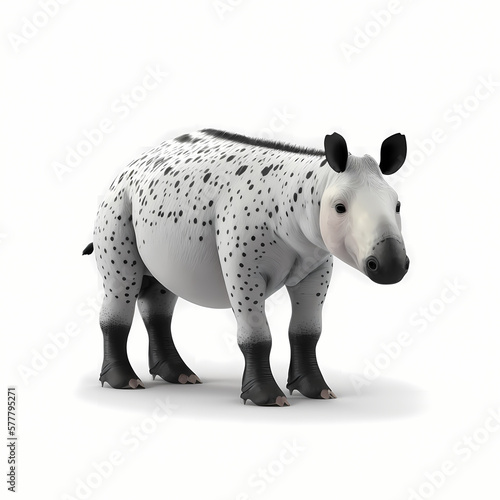 Tapir Isolated White. Generative AI