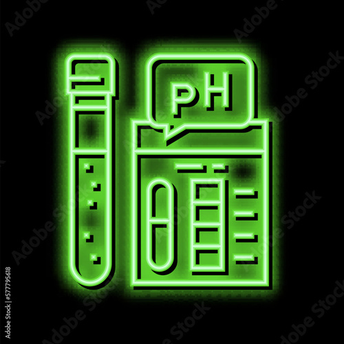 ph soil testing neon glow icon illustration