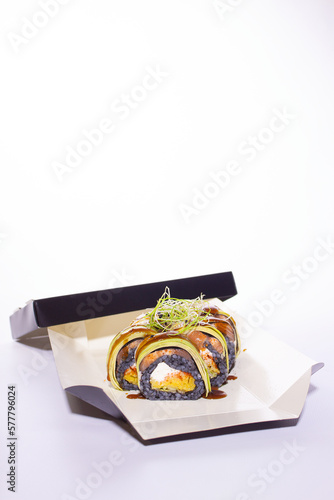 sushi rolls japanese food photo