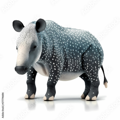Tapir Isolated White. Generative AI © premiumdesign