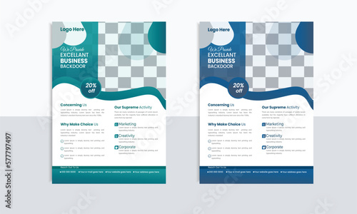 Modern eye-catching creative minimalistic flyer vector template to promote business creative colorful business flyer template design set, abstract business flyer, vector template design . 