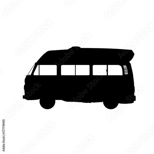 camper silhouette - vector illustration