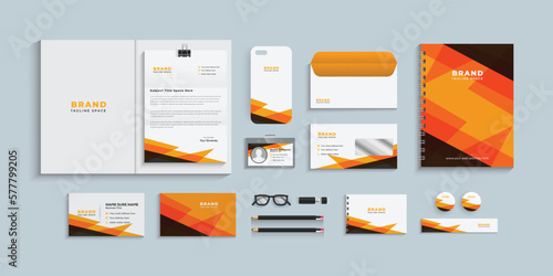 Corporate brand identity design, stationery set. eps