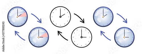 Change clock icon set. Turning to winter or summer time