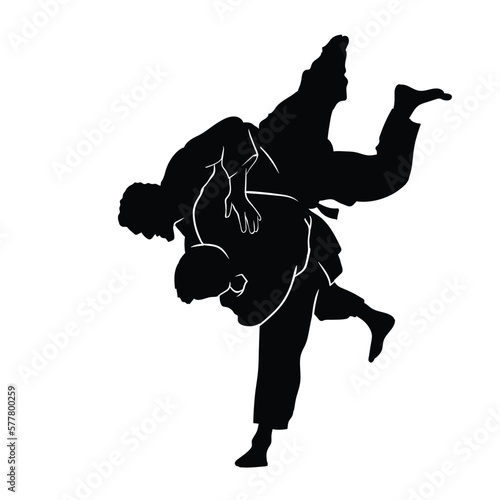 judo player silhouette illustration