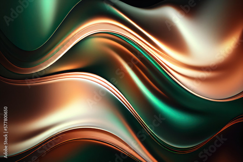Iridescent colorful wavy background, backdrop, Generative AI
