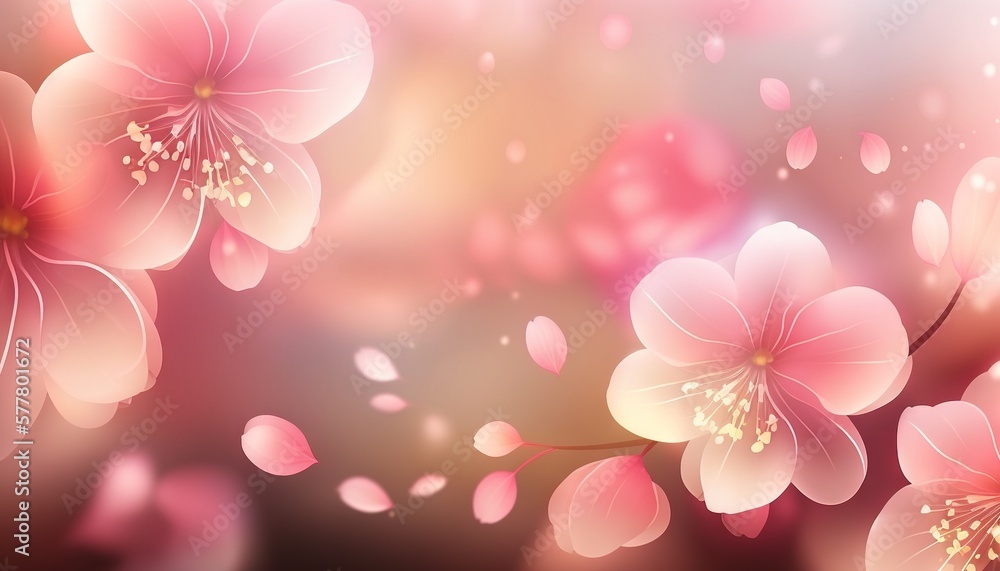  a pink flower with lots of petals on a pink background with a blurry effect to the bottom of the image and bottom half of the image.  generative ai