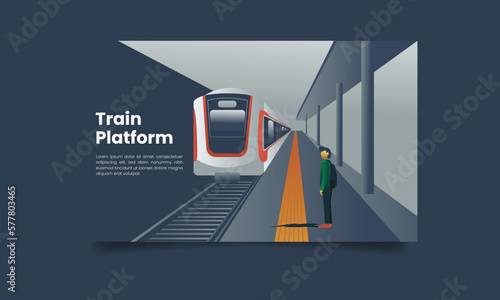 People waiting in a train station vector