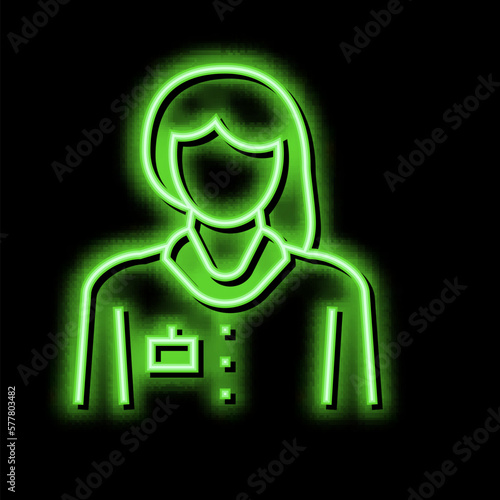 nurse homecare service neon glow icon illustration