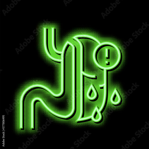 risk of complications, severe bleeding neon glow icon illustration